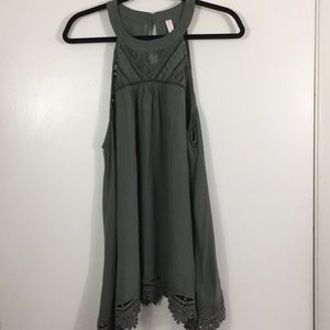Xhilaration Olive Laced Tank Top- Size XXL